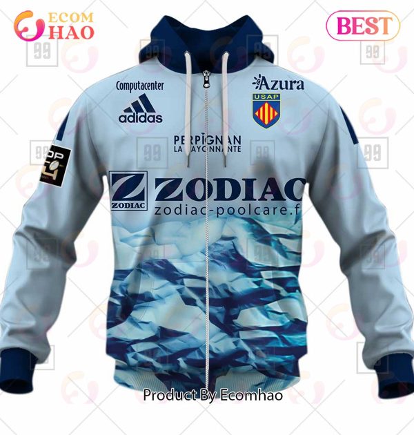 Personalized Top14 USA Perpignan Rugby 2223 3D Hoodie
