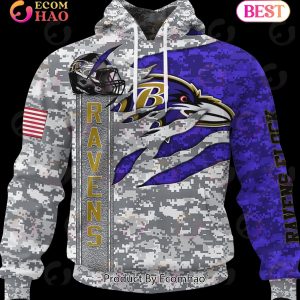 NFL Baltimore Ravens Camo US 3D Hoodie