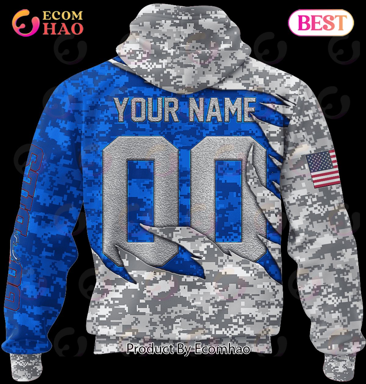 NFL Buffalo Bills Camo US 3D Hoodie