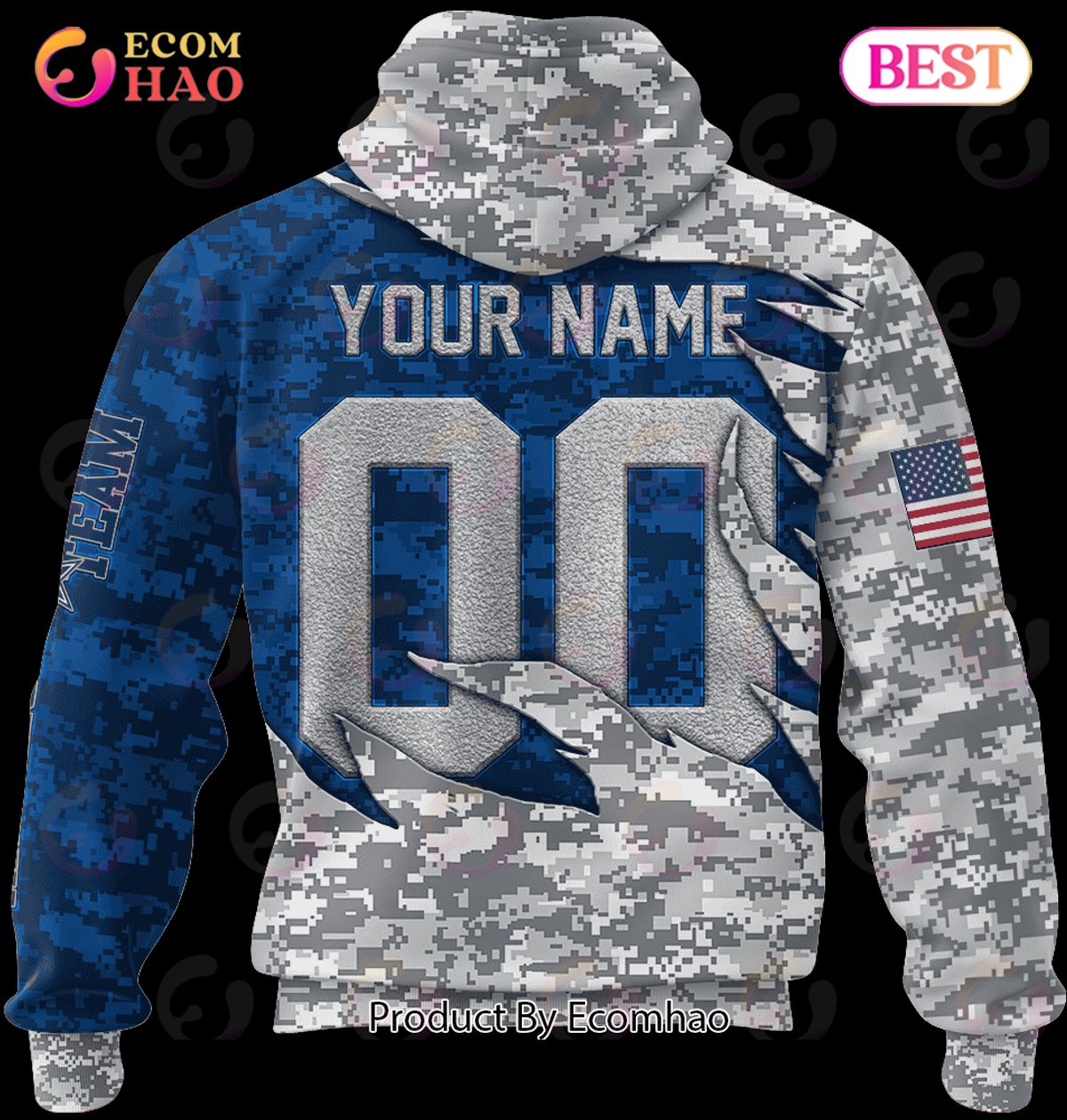 NFL Dallas Cowboys Camo US 3D Hoodie