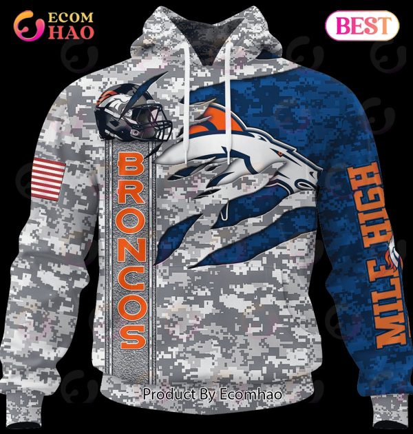 NFL Denver Broncos Camo US 3D Hoodie