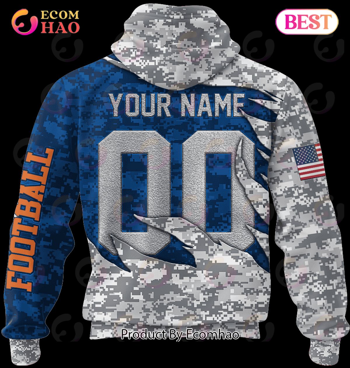 NFL Denver Broncos Camo US 3D Hoodie