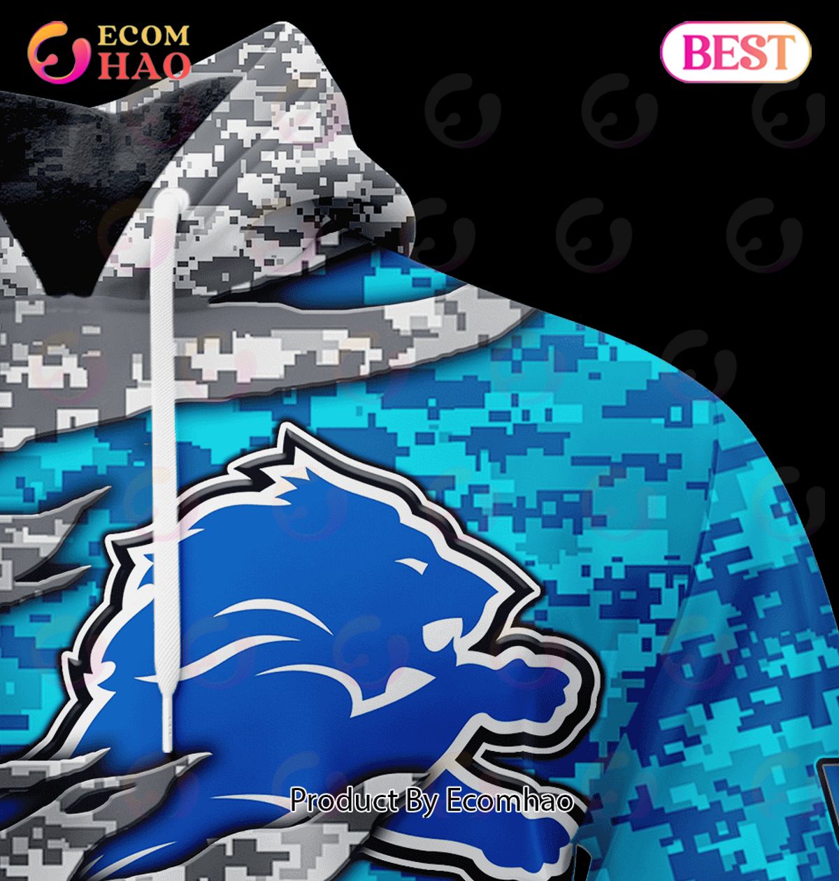 Detroit Lions Football Logo 3D Hoodie Camo Nfl 3D Unisex Sweatshirt - Best  Seller Shirts Design In Usa