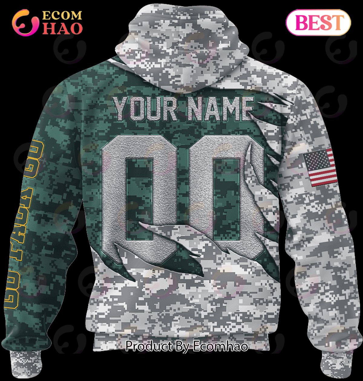 NFL Green Bay Packers Camo US 3D Hoodie