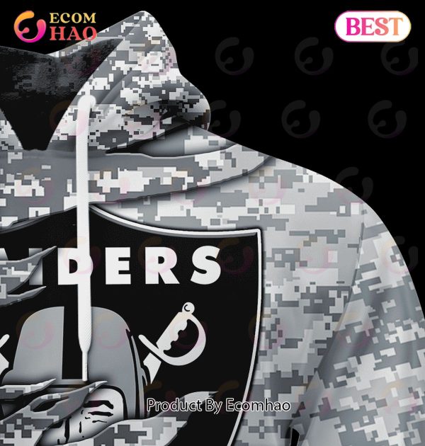 Custom Name NFL Las Vegas Raiders Personalized Hunting Camo Full Zip Puffer  Jacket - Ecomhao Store