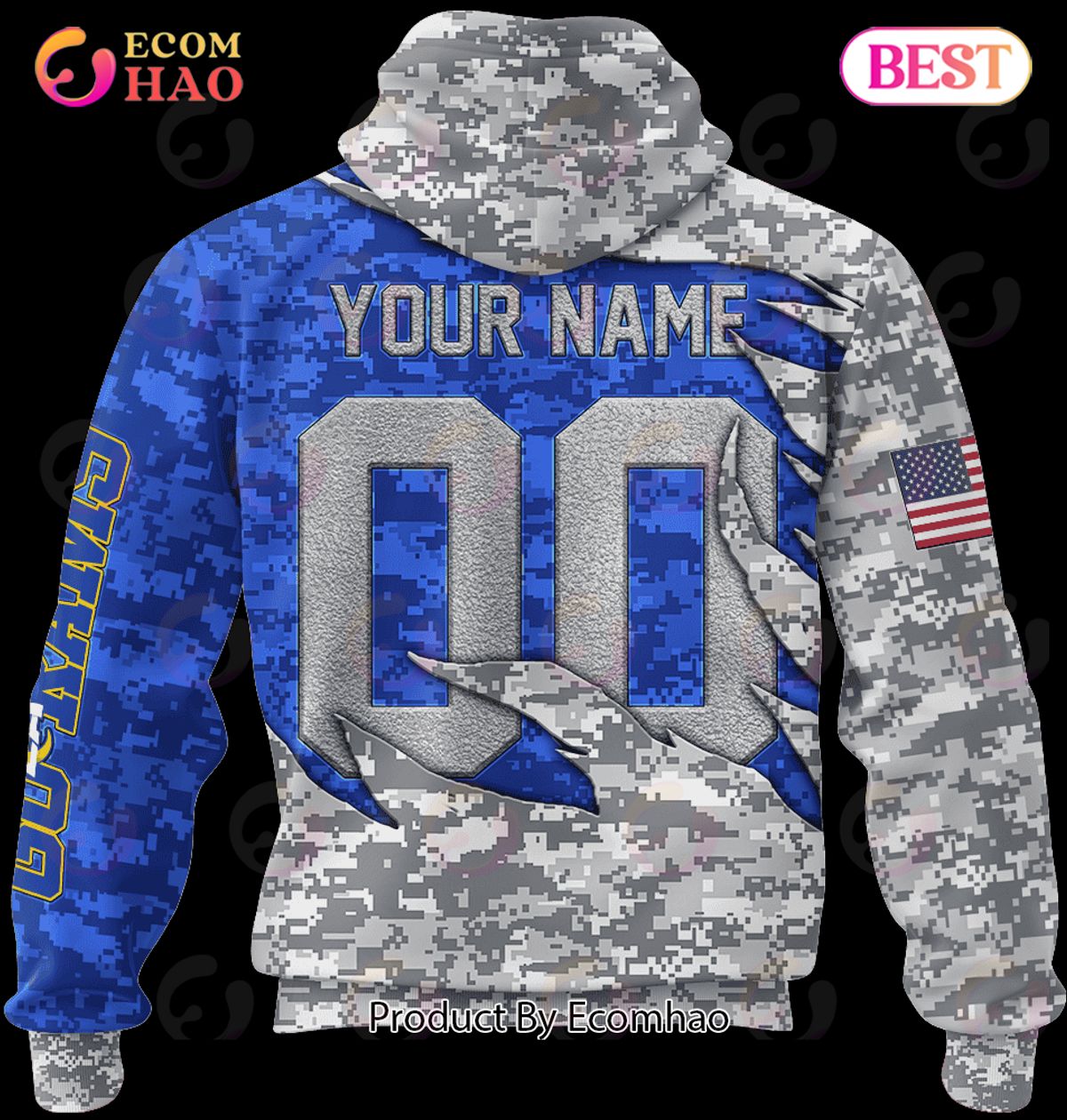 NFL Los Angeles Rams Camo US 3D Hoodie