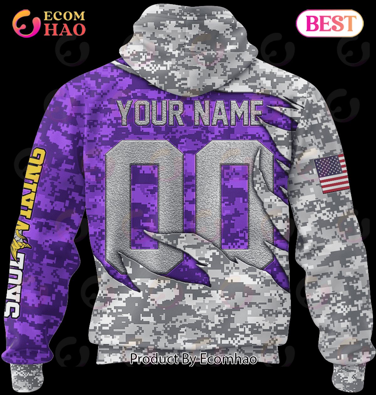 minnesota vikings camo hoodie