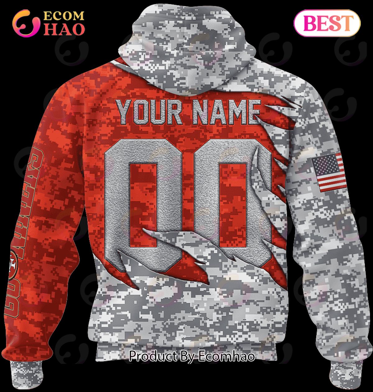 NFL San Francisco 49ers Camo US 3D Hoodie