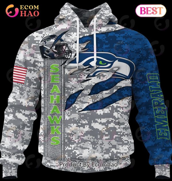 NFL Seattle Seahawks Camo US 3D Hoodie