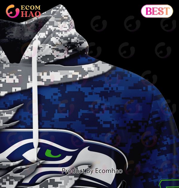 NFL Seattle Seahawks Camo US 3D Hoodie