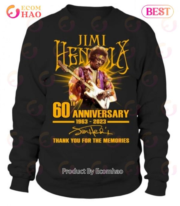 60th Anniversary 1963 – 2023 Jimi Hendrix  Thank You For The Memories T-Shirt