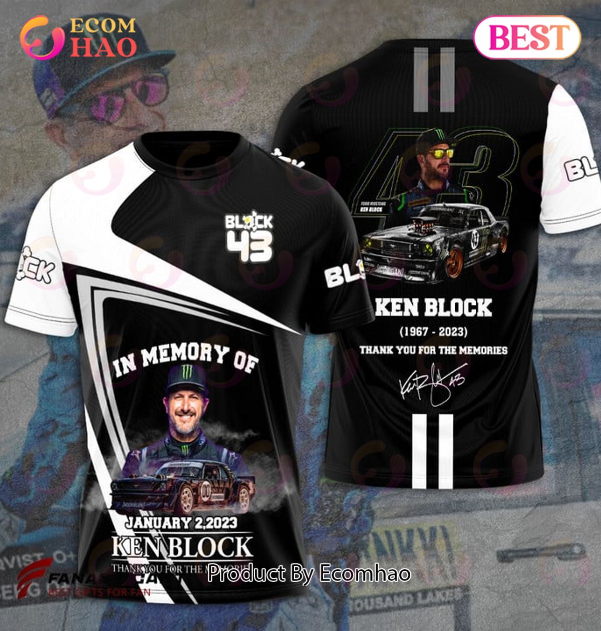 In Memory Of January 2, 2023 Ken Block Thank You For The Memories 3D T-Shirt