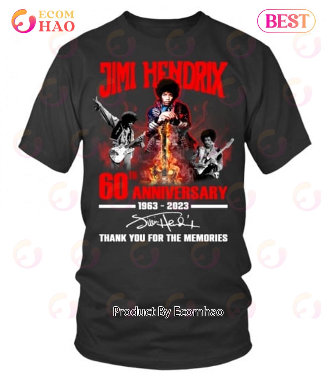 Jimi Hendrix 60th Anniversary 1963 – 2023 Thank You For The Memories T-Shirt