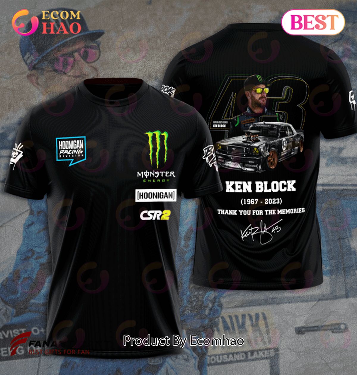 Ken Block 1967 – 2023 Thank You For The Memories 3D T-Shirt