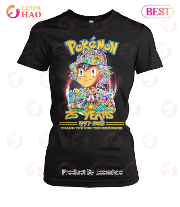 Pokemon 25 Years 1997 - 2022 Thank You For The Memories T-Shirt ...