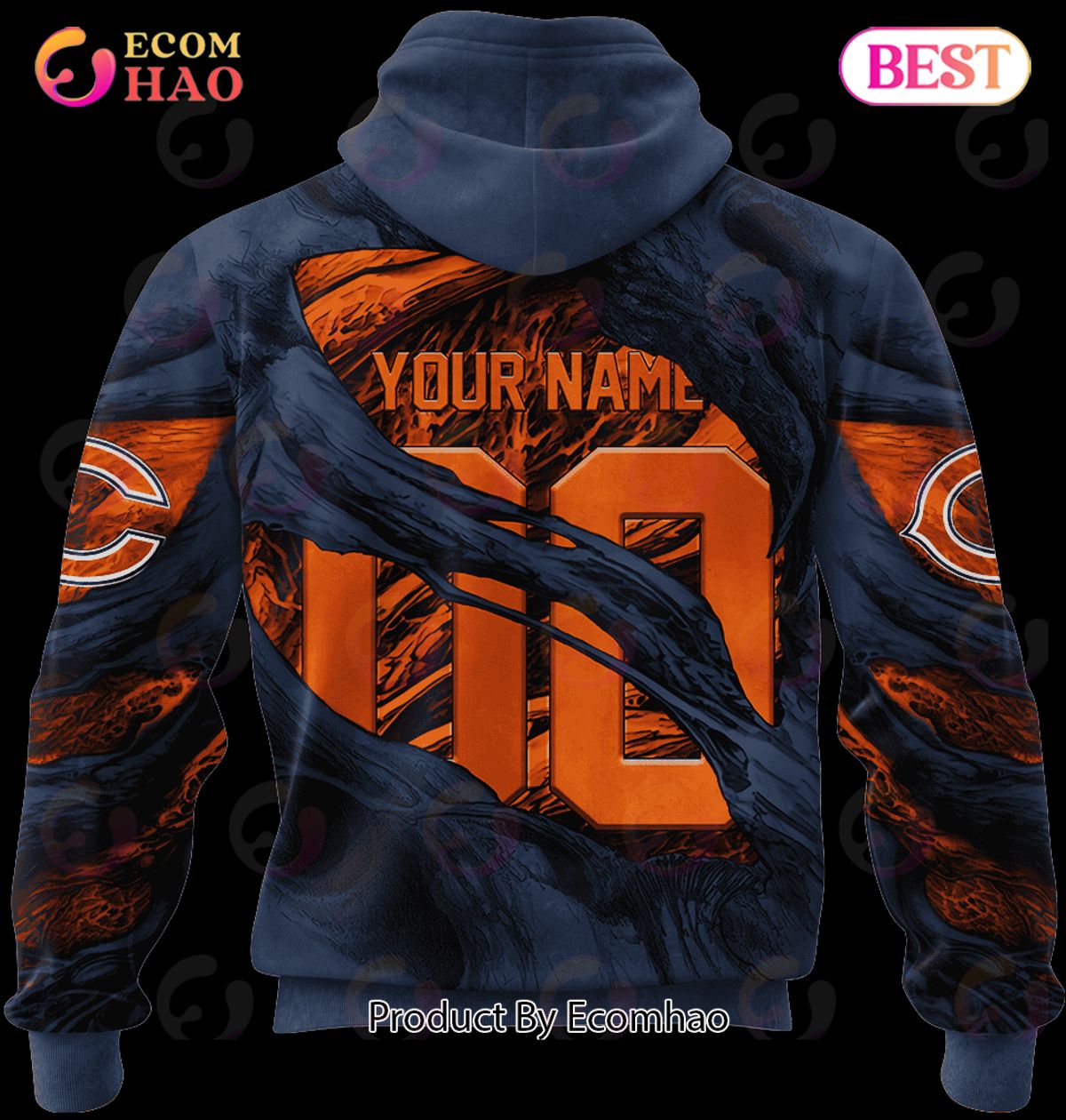 NFL Chicago Bears Demon Eyes 3D Hoodie