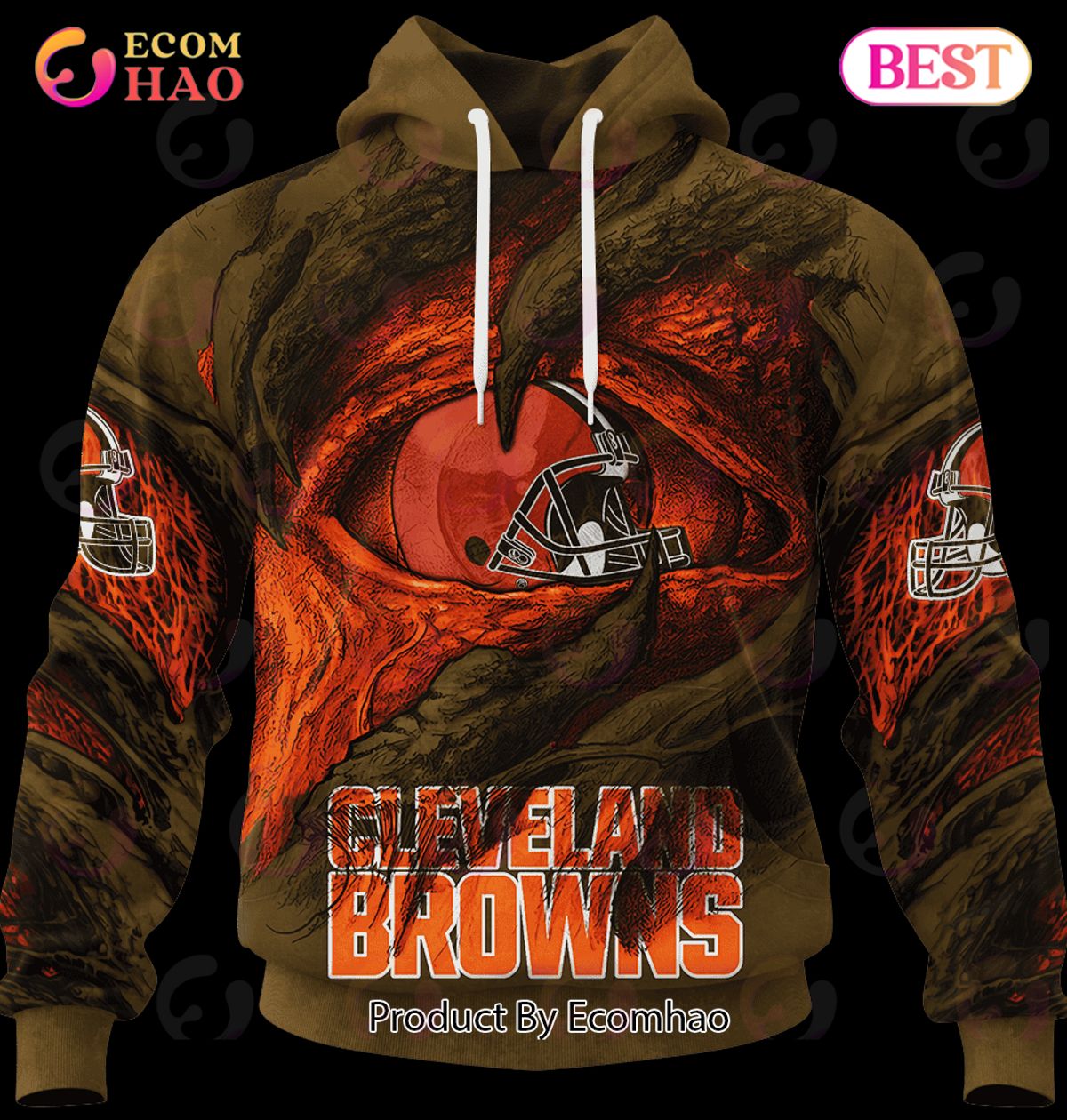 NFL Cleveland Browns Demon Eyes 3D Hoodie