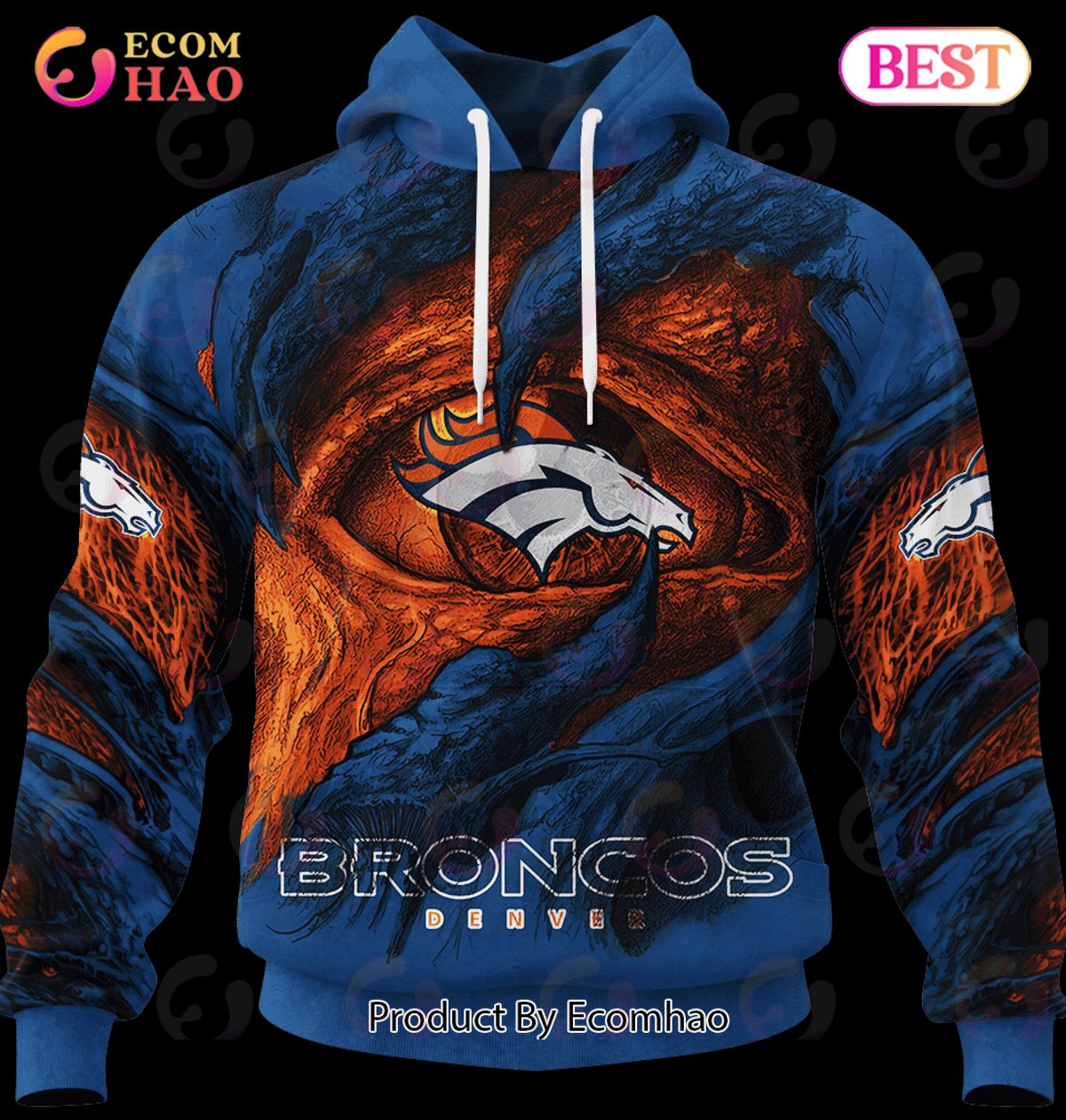 18% OFF Men's Denver Broncos Hoodies 3D Halloween Horror