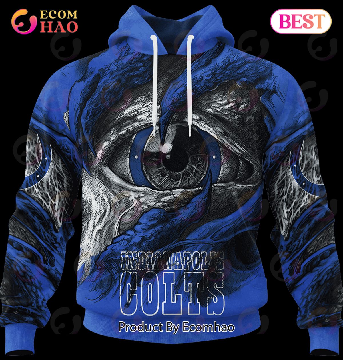 NFL Indianapolis Colts Demon Eyes 3D Hoodie