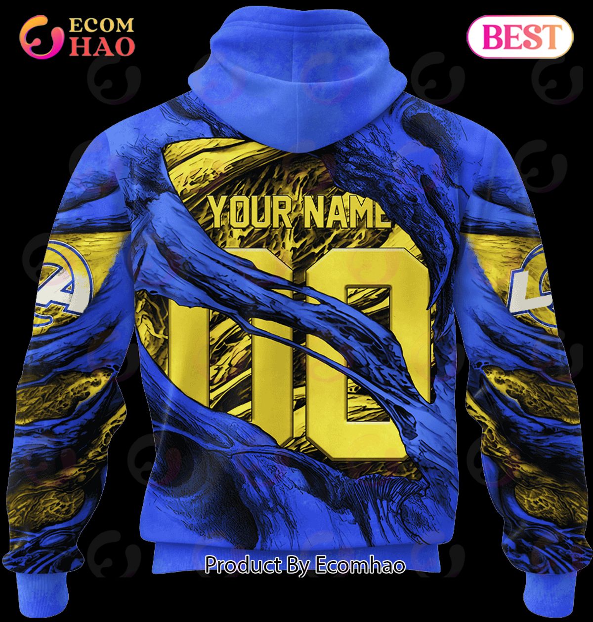 NFL Los Angeles Rams Demon Eyes 3D Hoodie