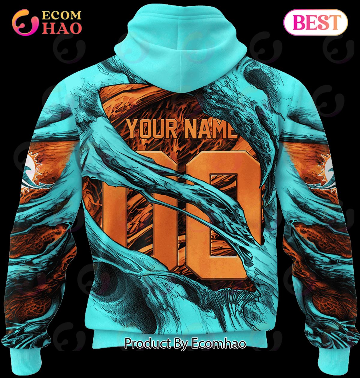 NFL Miami Dolphins Demon Eyes 3D Hoodie