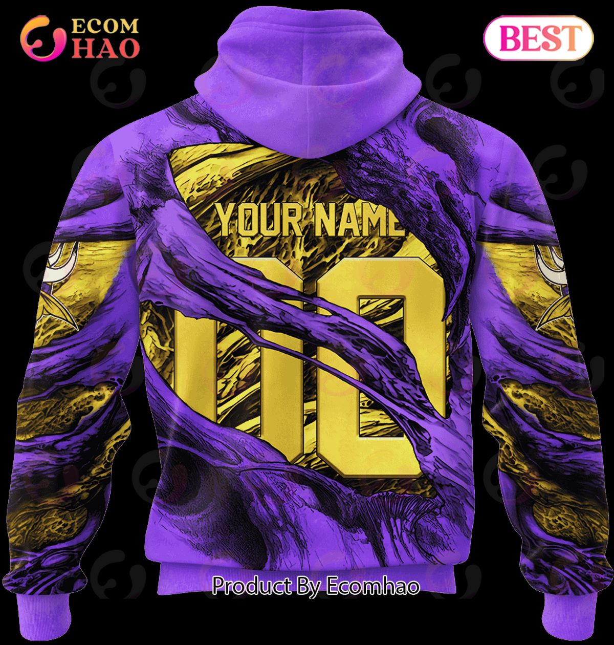 NFL Minnesota Vikings Demon Eyes 3D Hoodie