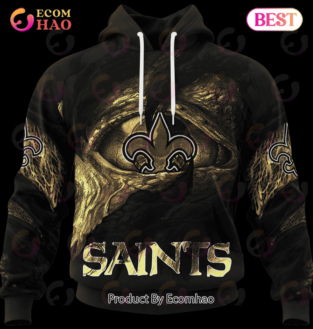 NFL New Orleans Saints Demon Eyes 3D Hoodie
