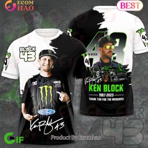 Ford Ken Block 43 1967 – 2023 Thank You For The Memories 3D T-Shirt