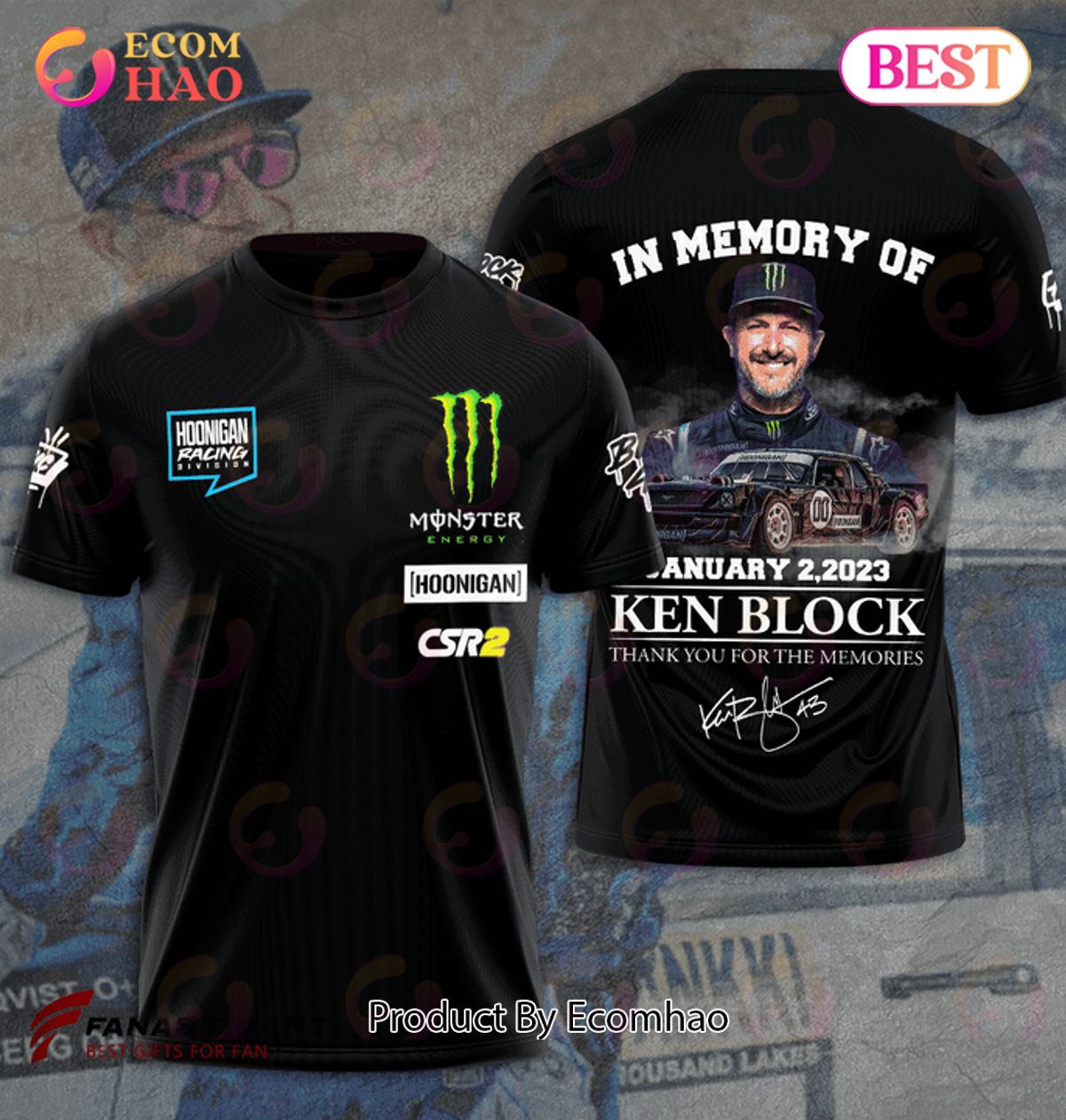 In Memory Of January 2, 2023 Ken Block Thank You For The Memories Hoonigan 3D T-Shirt
