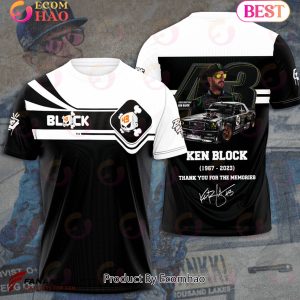 Ken Block 1967 – 2023 Thank You For The Memories Black White 3D T-Shirt
