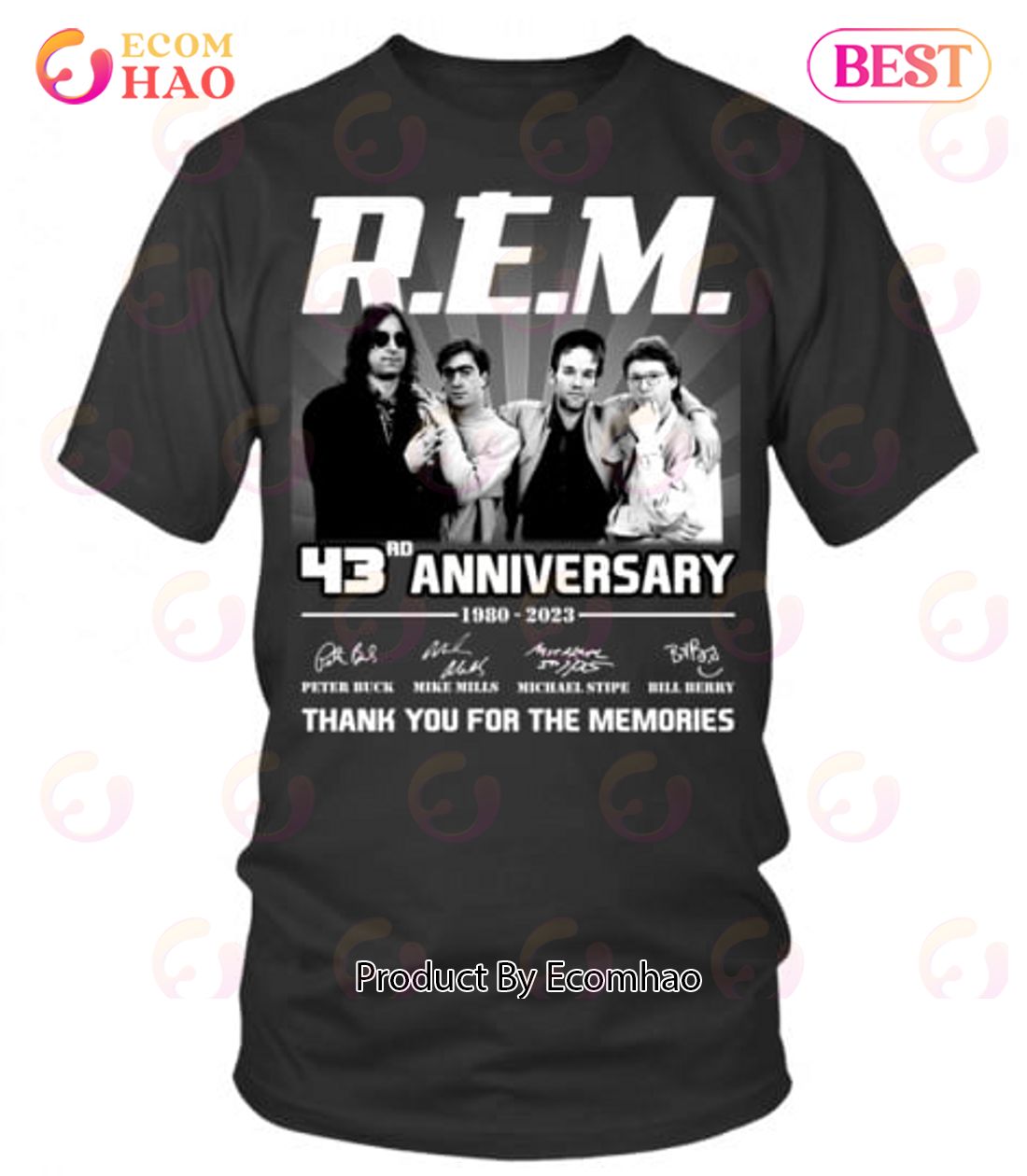 R.E.M. 1 BK 43rd Anniversary 1980 – 2023 Thank You For The Memories T-Shirt