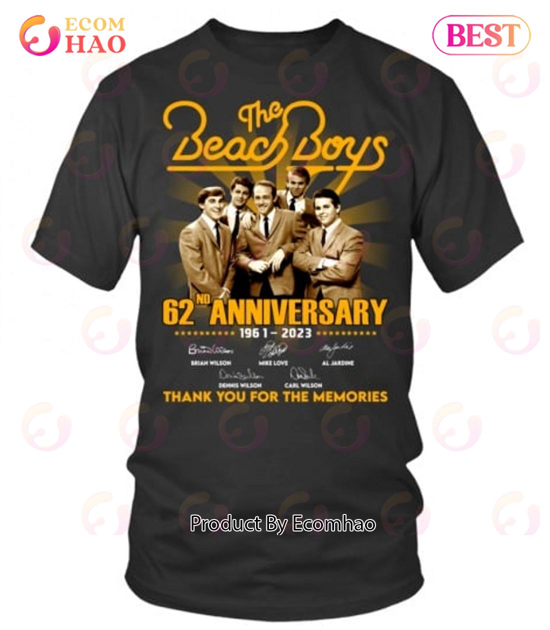The Beach Boys 62nd Anniversary 1961 – 2023 Thank You For The Memories T-Shirt