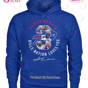 Damar Hamlin #3 Bills Nation Loves You T-Shirt