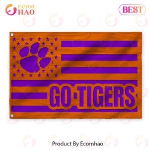 Us Football Clemson Tigers Flag 3D