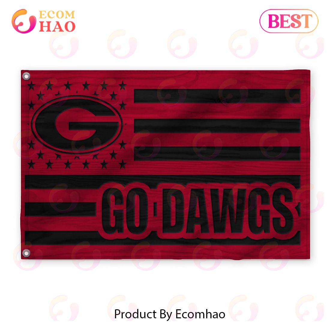 Us Football Georgia Bulldogs Flag 3D