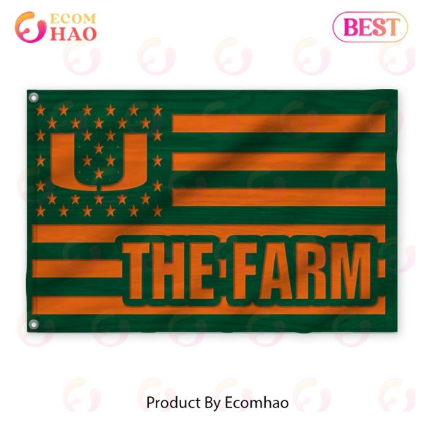 Us Football Miami Hurricanes Flag 3D