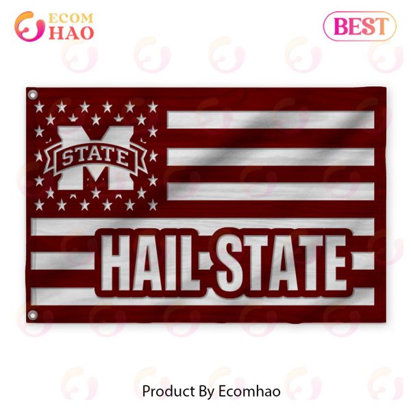 Us Football Mississippi State Bulldogs Flag 3D