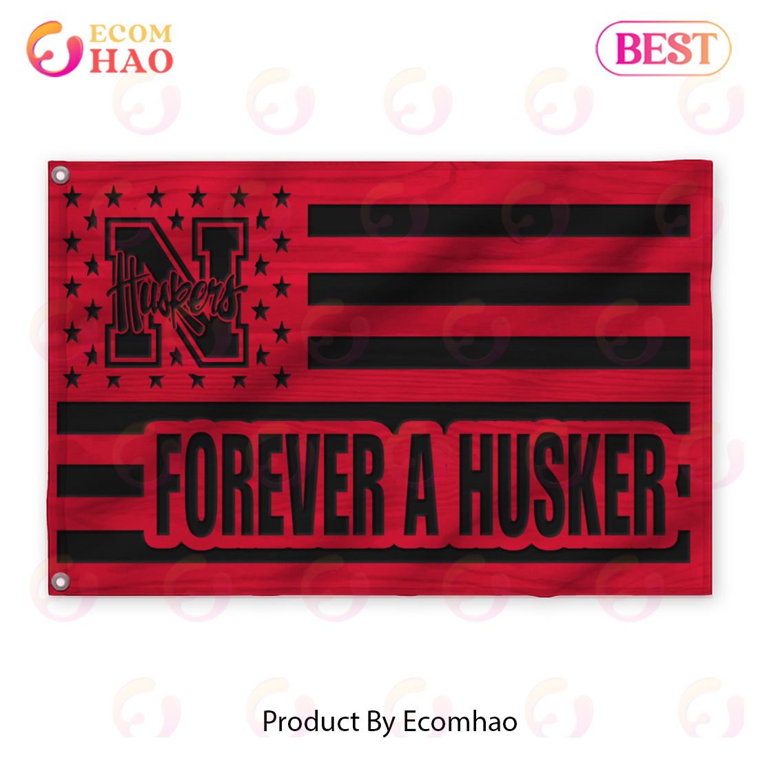 Us Football Nebraska Cornhuskers Flag 3D