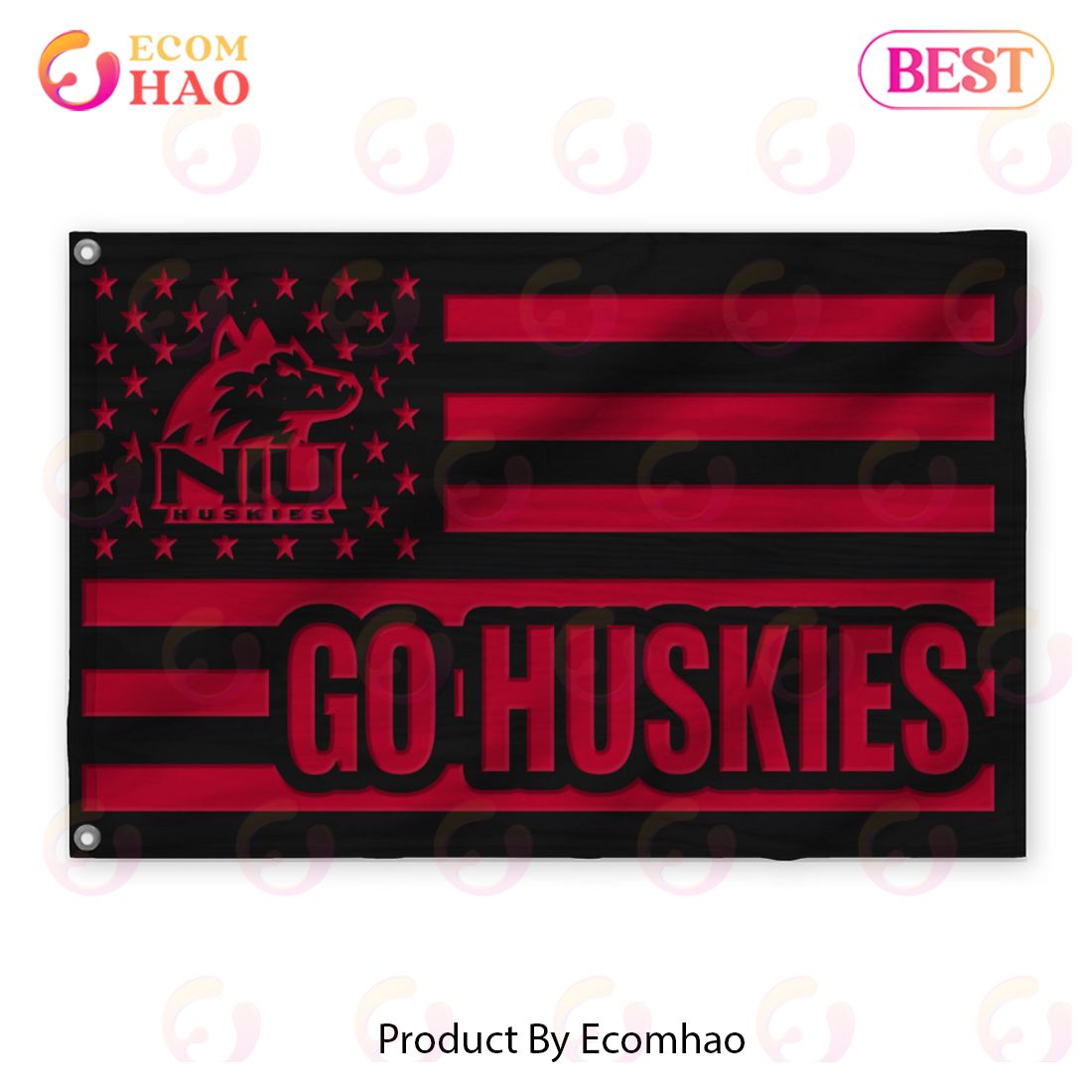 Us Football Orthern Illinois Huskies Flag 3D