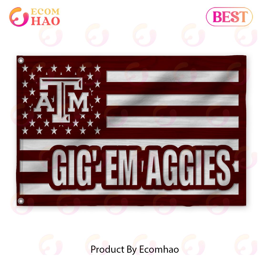 Us Football Texas A_M Aggies Flag 3D