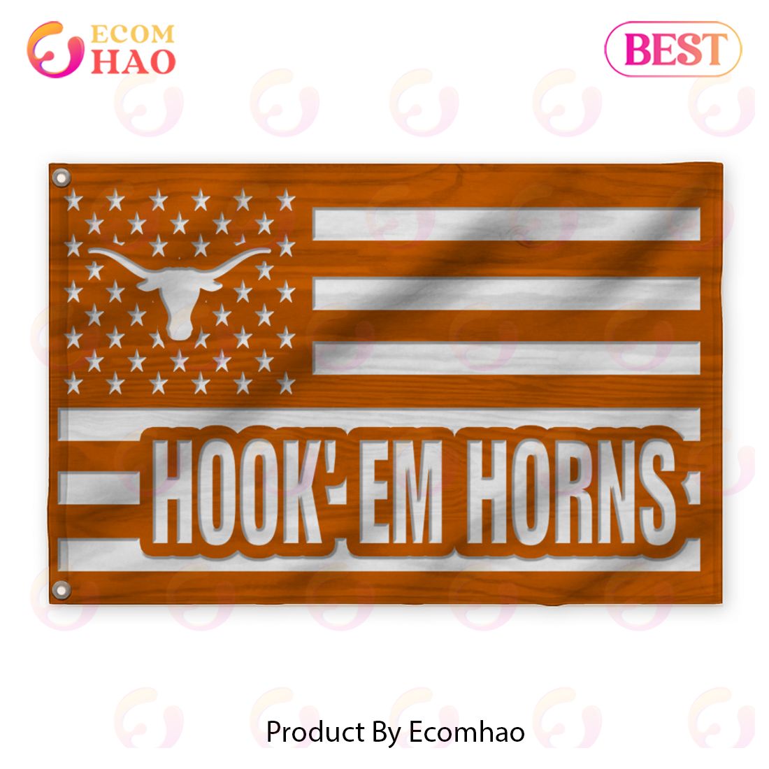 Us Football Texas Longhorns Flag 3D