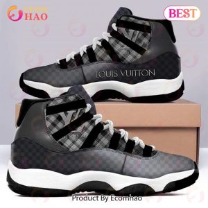 Black Grey Louis Vuitton Air Jordan 11 Sneakers Shoes Hot 2023 LV Gifts Unisex