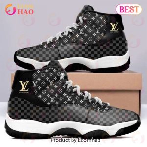 Black Monogram Louis Vuitton Air Jordan 11 Sneakers Shoes Hot 2023 LV Gifts Unisex
