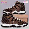 Louis Vuitton Black Grey Air Jordan 11 Sneakers Shoes Hot 2023 LV Gifts Unisex