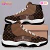 Louis Vuitton Brown Gold Air Jordan 11 Sneakers Shoes Hot 2023 LV Gifts Unisex Louis Vuitton Brown Gold Air Jordan 11 Sneakers Shoes Hot 2023 LV Gifts Unisex