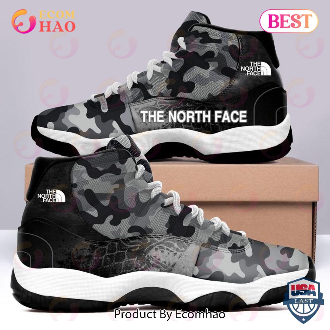The North Face Camouflage Air Jordan 11 Sneaker