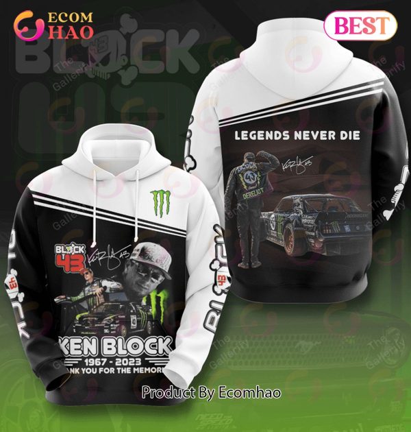 Block 43 Ken Block 1967 – 2023 Legends Never Die Thank You For The Memories 3D Hoodie