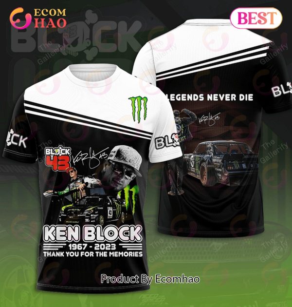 Block 43 Ken Block 1967 – 2023 Legends Never Die Thank You For The Memories 3D Hoodie