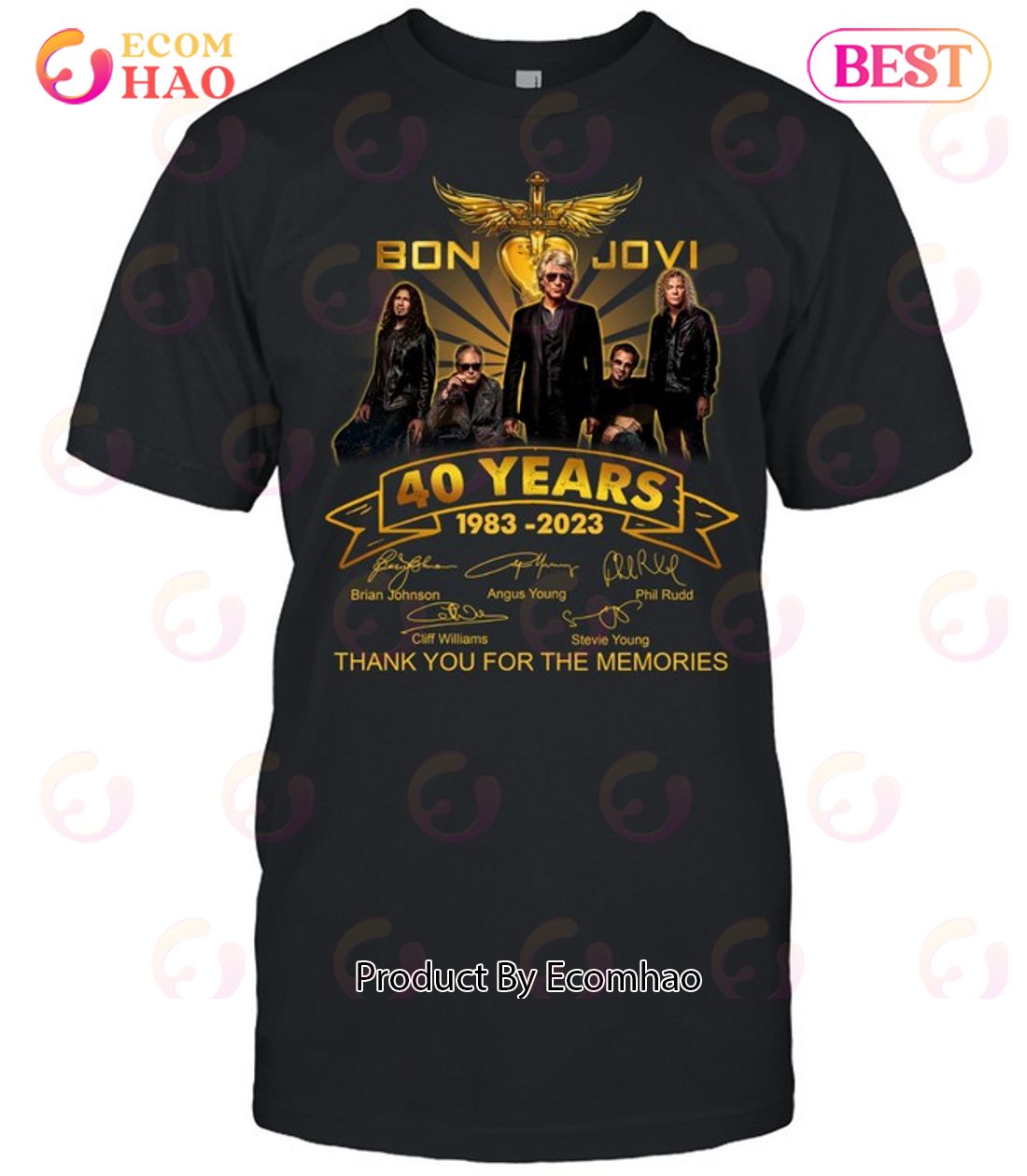 Bon Jovi 40 Years 1983 – 2023 Thank You For The Memories T-Shirt