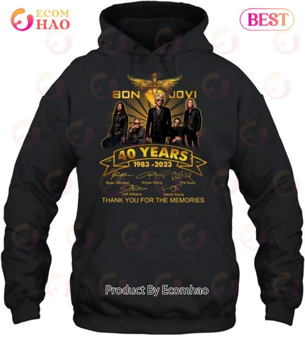 Bon Jovi 40 Years 1983 – 2023 Thank You For The Memories T-Shirt